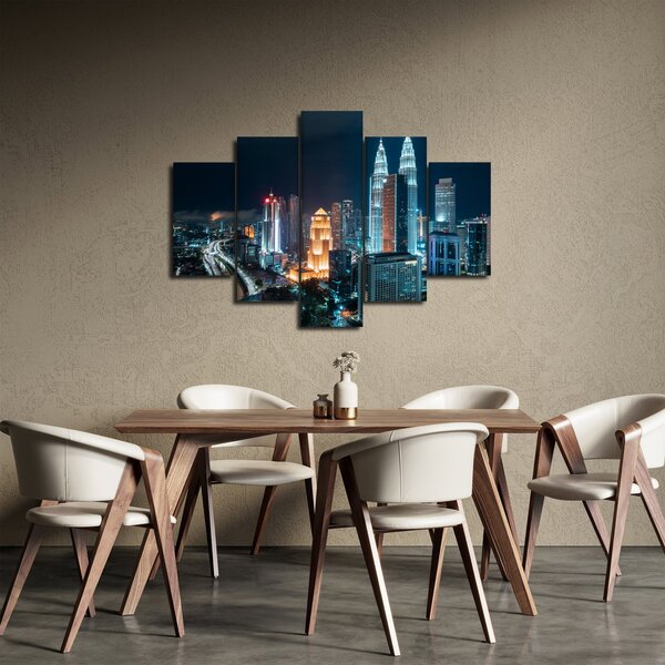 Tablou - Noaptea în Kuala Lumpur (150x105 cm)