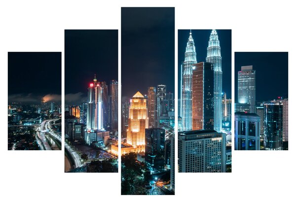 Tablou - Noaptea în Kuala Lumpur (150x105 cm)