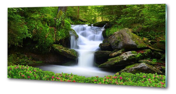 Panou perete bucătărie Cascada din pădure