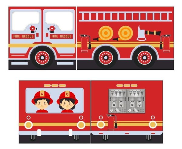 Draperie pentru copii pentru pat 196,5x86,5 cm Fire Truck - Vipack