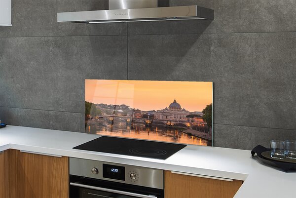 Panouri de sticlă râu Roma Sunset poduri clădiri