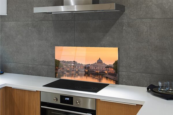 Panouri de sticlă râu Roma Sunset poduri clădiri