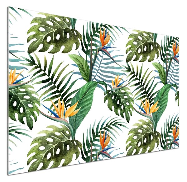 Sticlă printata bucătărie flori tropicale