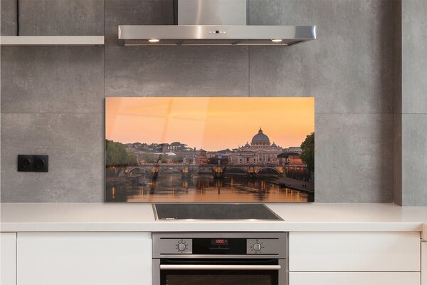 Panouri de sticlă râu Roma Sunset poduri clădiri