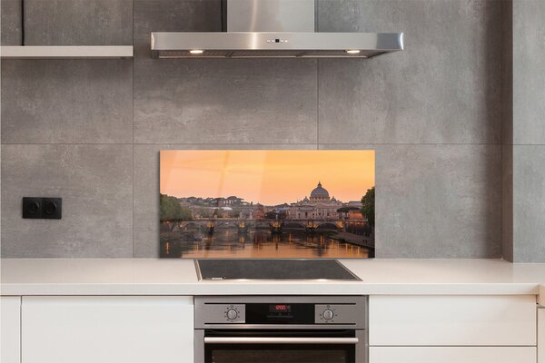 Panouri de sticlă râu Roma Sunset poduri clădiri