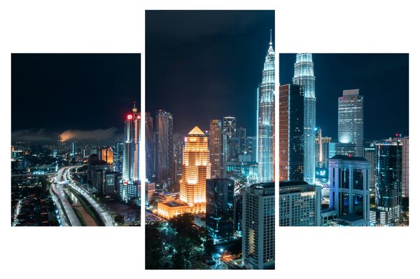 Tablou - Noaptea în Kuala Lumpur (90x60 cm)