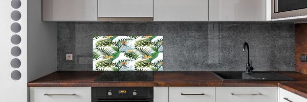 Sticlă printata bucătărie flori tropicale