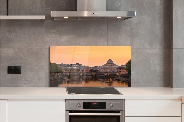 Panouri de sticlă râu Roma Sunset poduri clădiri