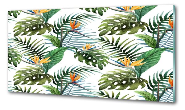 Sticlă printata bucătărie flori tropicale