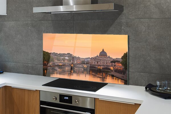 Panouri de sticlă râu Roma Sunset poduri clădiri