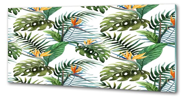 Sticlă printata bucătărie flori tropicale