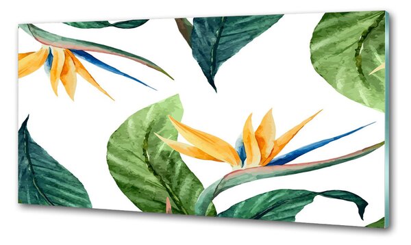 Sticlă pentru bucătărie flori tropicale