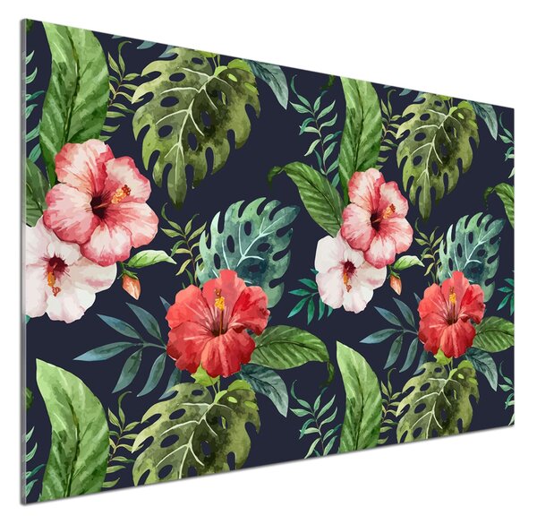Panou de bucătărie flori tropicale