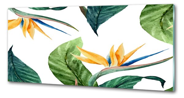 Sticlă pentru bucătărie flori tropicale