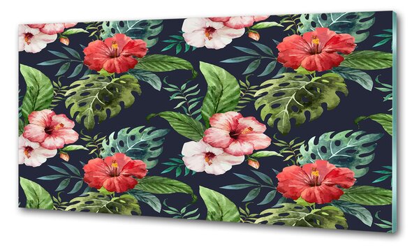 Panou de bucătărie flori tropicale