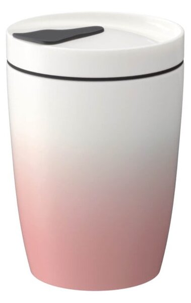 Cană de voiaj din porțelan Villeroy & Boch Like To Go, 290 ml, roz - alb