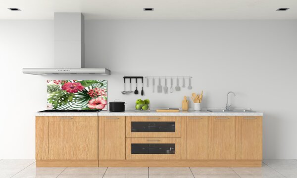 Sticlă pentru bucătărie flori tropicale
