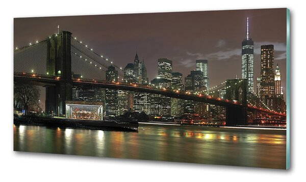 Sticlă bucătărie New York pe timp de noapte