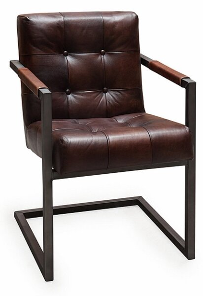 Scaun pentru sufragerie din piele de bivol ✔ model BADSAAL