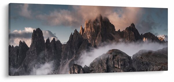 Tablou - Dolomiți Italieni ascunși în ceață (120x50 cm)