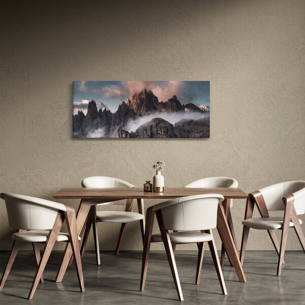 Tablou - Dolomiți Italieni ascunși în ceață (120x50 cm)