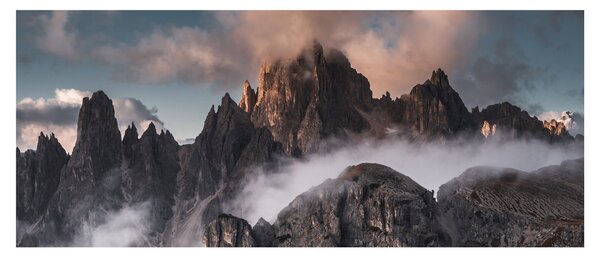 Tablou - Dolomiți Italieni ascunși în ceață (120x50 cm)
