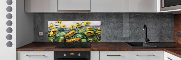 Panou sticlă decorativa bucătărie Floarea soarelui