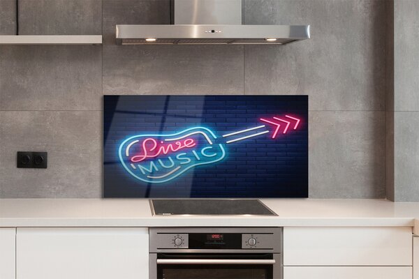 Panouri de sticlă neon semn chitara