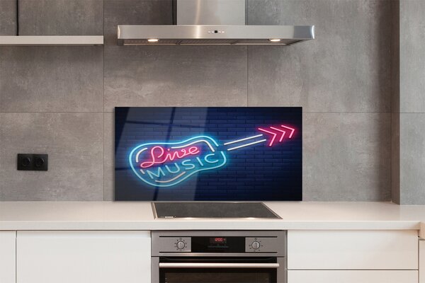 Panouri de sticlă neon semn chitara