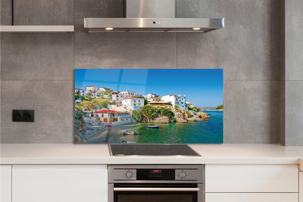 Panouri de sticlă Grecia clădirilor Coasta Mării