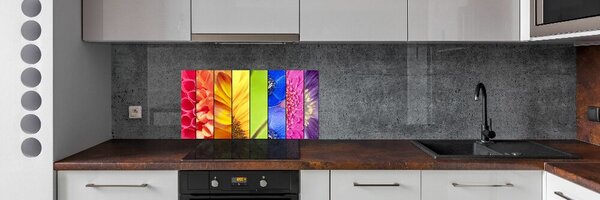 Panou sticlă decorativa bucătărie flori colorate