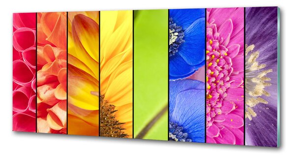 Panou sticlă decorativa bucătărie flori colorate
