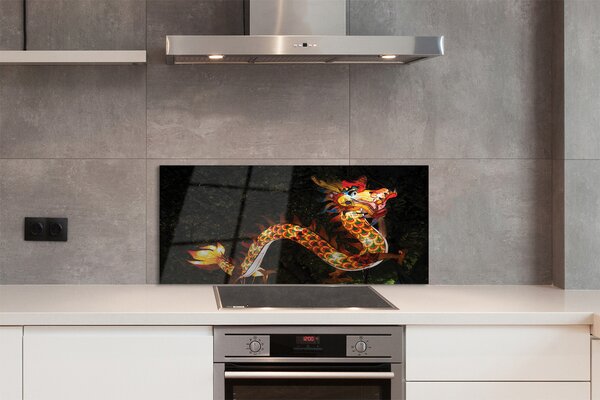Panouri de sticlă dragon japonez iluminat