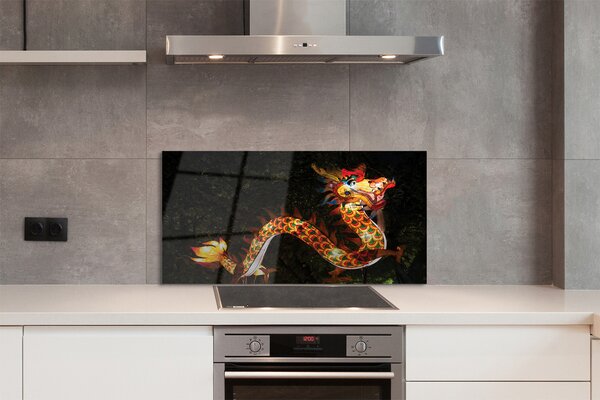 Panouri de sticlă dragon japonez iluminat