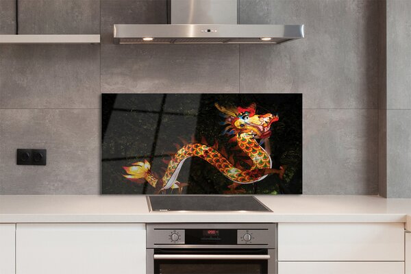 Panouri de sticlă dragon japonez iluminat
