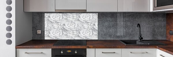 Sticlă pentru bucătărie model de trandafiri
