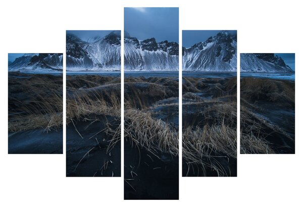 Tablou cu priveliște spre vărfurile Islanda (150x105 cm)