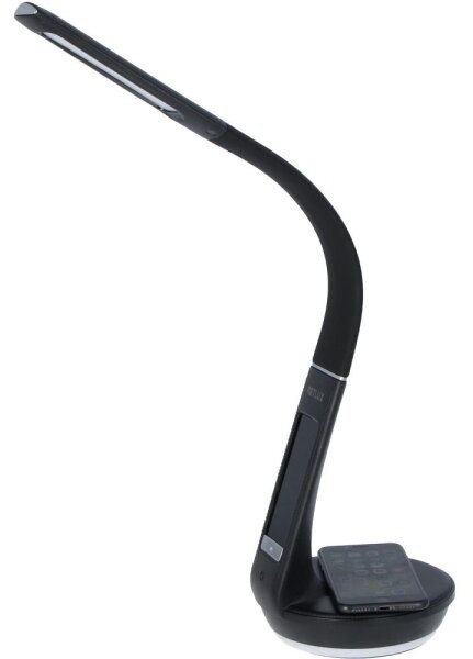 Lampă LED dimabilă cu funcție de încărcare fără fir Qi 5W și afișaj Retlux LED/6W/230V 3000/4000/6000K negru