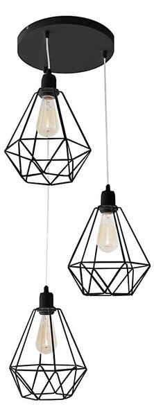 Lustra KARO 3xE27/15W/230V negru