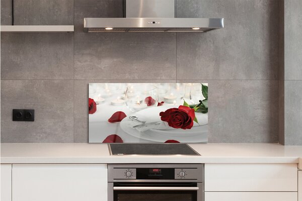 Panouri de sticlă Roses lumânări cină