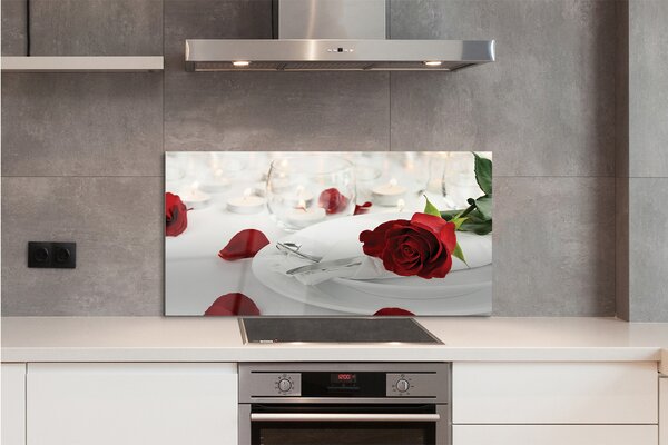 Panouri de sticlă Roses lumânări cină