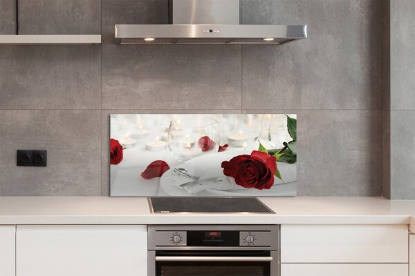Panouri de sticlă Roses lumânări cină