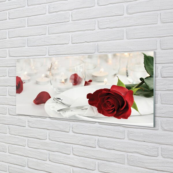 Panouri de sticlă Roses lumânări cină