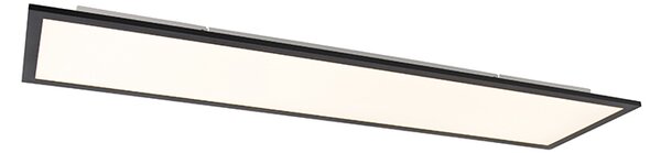 Plafoniera neagră 120 cm incl. LED cu telecomandă - Liv
