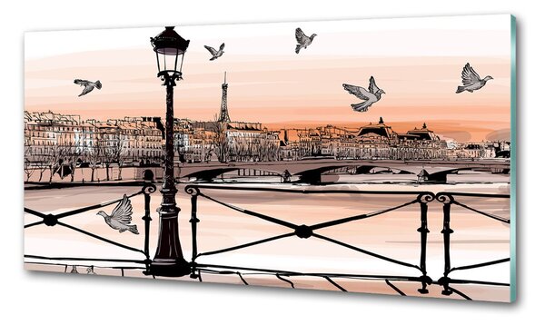 Sticlă printata bucătărie Dusk din Paris