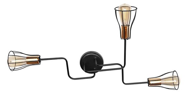 Lustră aplicată TUBE II 3xE27/15W/230V negru