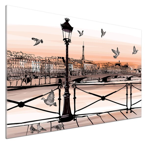 Sticlă printata bucătărie Dusk din Paris