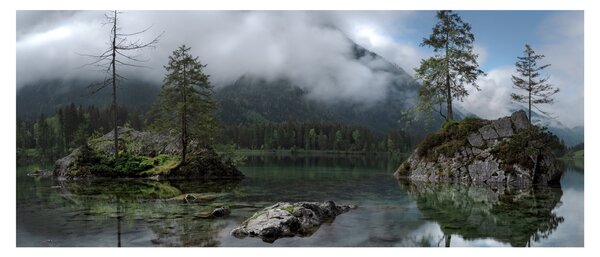 Tablou cu pomi în lac (120x50 cm)