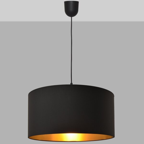 Lustră pe cablu ALBA 1xE27/15W/230V d. 40 cm neagră/aurie