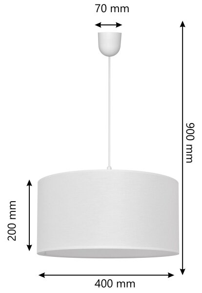 Lustră pe cablu ALBA 1xE27/15W/230V d. 40 cm albă